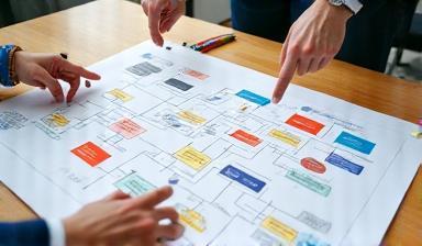 Flowchart showing HR process steps