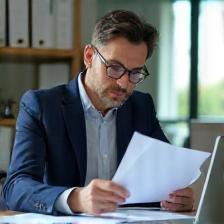 HR expert reviewing compliance documents