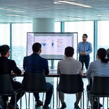 Staff attending interactive training session